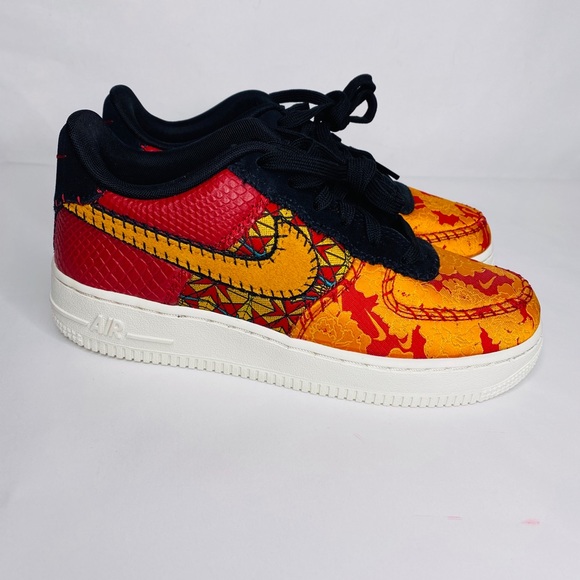 Nike Air Force 1 GS "Chinese New Year" Red Gold - Picture 6 of 10